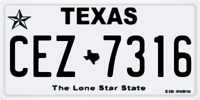 TX license plate CEZ7316