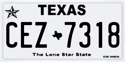 TX license plate CEZ7318