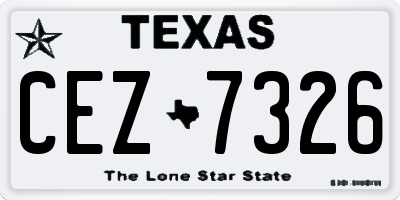 TX license plate CEZ7326