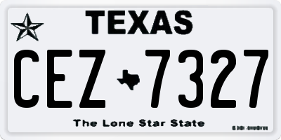 TX license plate CEZ7327