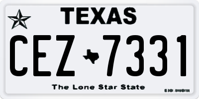 TX license plate CEZ7331