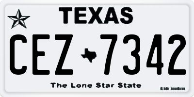 TX license plate CEZ7342