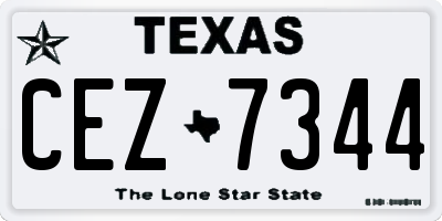 TX license plate CEZ7344