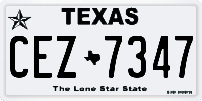 TX license plate CEZ7347