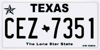 TX license plate CEZ7351