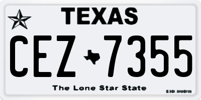 TX license plate CEZ7355