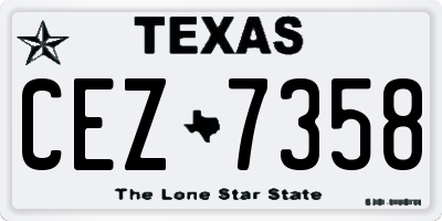 TX license plate CEZ7358