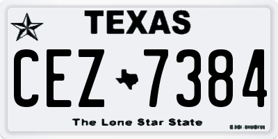 TX license plate CEZ7384