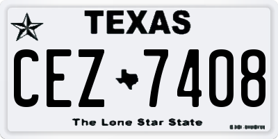TX license plate CEZ7408