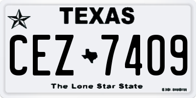 TX license plate CEZ7409