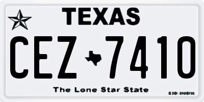 TX license plate CEZ7410