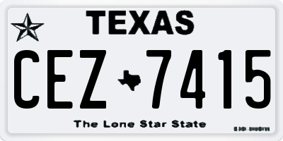 TX license plate CEZ7415
