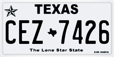 TX license plate CEZ7426