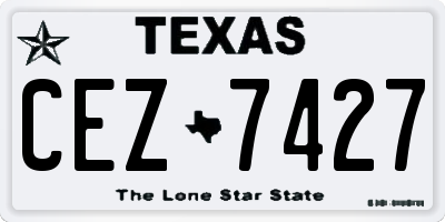 TX license plate CEZ7427