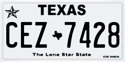 TX license plate CEZ7428