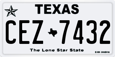 TX license plate CEZ7432
