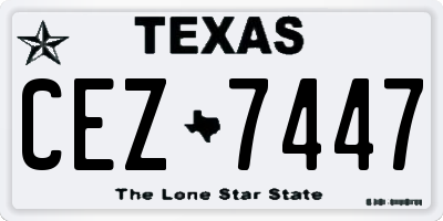 TX license plate CEZ7447
