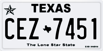 TX license plate CEZ7451