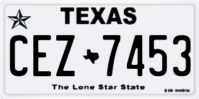 TX license plate CEZ7453