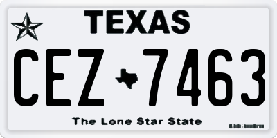 TX license plate CEZ7463