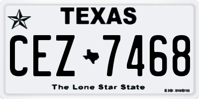 TX license plate CEZ7468