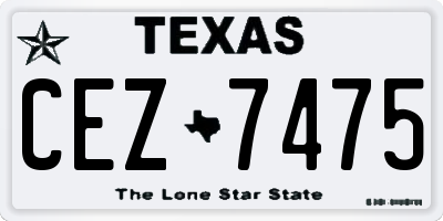 TX license plate CEZ7475