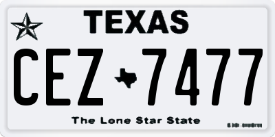 TX license plate CEZ7477