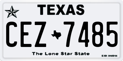TX license plate CEZ7485