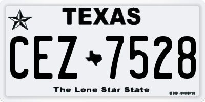 TX license plate CEZ7528