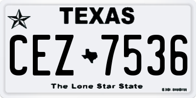 TX license plate CEZ7536