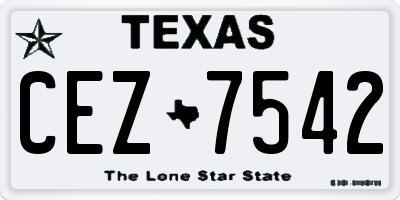 TX license plate CEZ7542