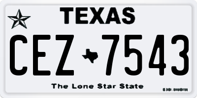 TX license plate CEZ7543