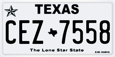 TX license plate CEZ7558