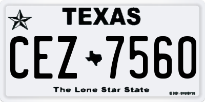 TX license plate CEZ7560