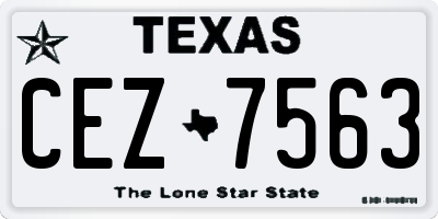 TX license plate CEZ7563