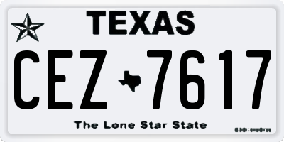 TX license plate CEZ7617