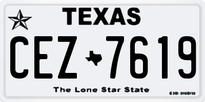 TX license plate CEZ7619