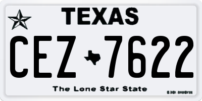 TX license plate CEZ7622