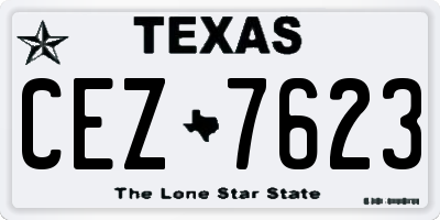 TX license plate CEZ7623