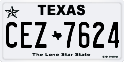 TX license plate CEZ7624
