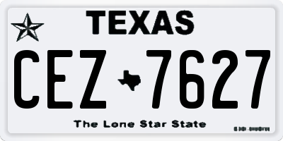 TX license plate CEZ7627