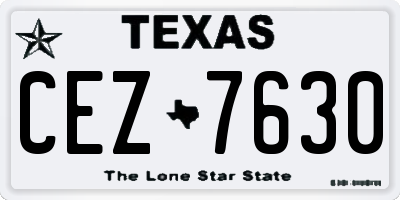 TX license plate CEZ7630