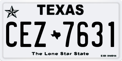 TX license plate CEZ7631