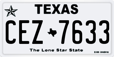 TX license plate CEZ7633