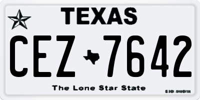 TX license plate CEZ7642