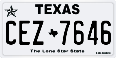 TX license plate CEZ7646