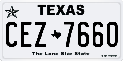 TX license plate CEZ7660