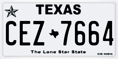 TX license plate CEZ7664