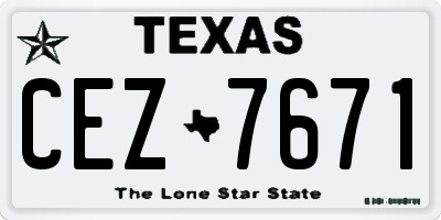 TX license plate CEZ7671