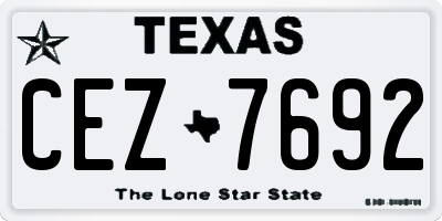TX license plate CEZ7692